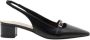 Parallele Zwarte Leren Slingback Schoenen Black Dames - Thumbnail 1