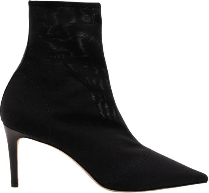 Parallele Zwarte Mesh Puntige Neus Bootie Black Dames