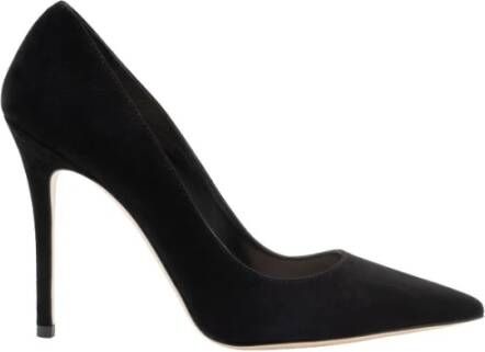 Parallele Zwarte Suède Puntige Stiletto Hakken Black Dames