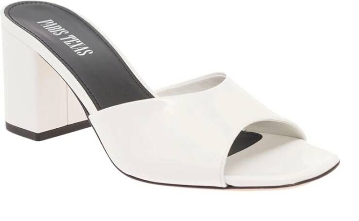 Paris Texas Anja Mule Heel 70 Patent Sandalen White Dames