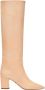 Paris Texas Beige leren kniehoge laarzen met 7 cm hak Beige Dames - Thumbnail 1