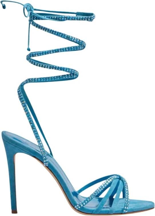 Paris Texas Blauwe Kristal Stiletto Sandalen Blue Dames