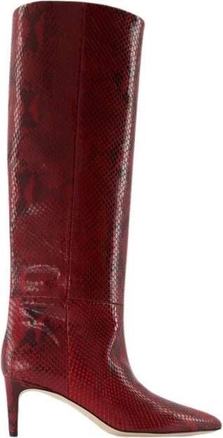 Paris Texas Bordeaux Python Leren Stiletto Laarzen Red Dames