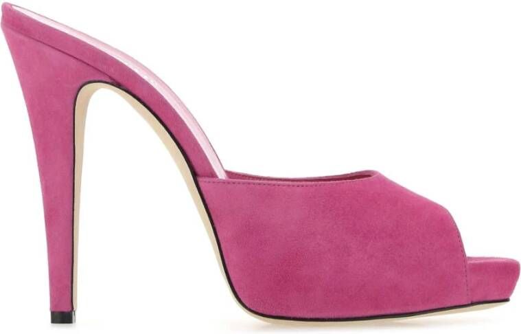 Paris Texas Fuchsia Suède Monica Mules Roze Dames