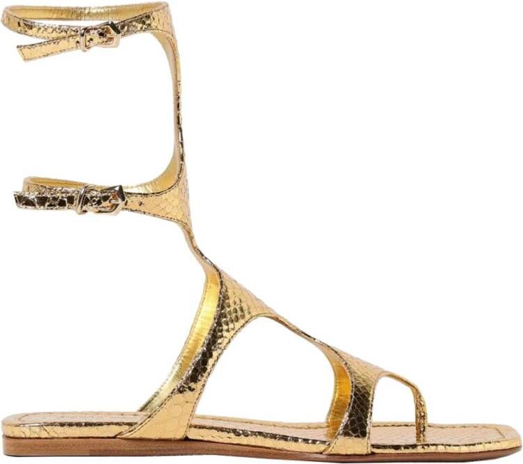 Paris Texas Platte Sandalen met Gekruiste Banden Yellow Dames