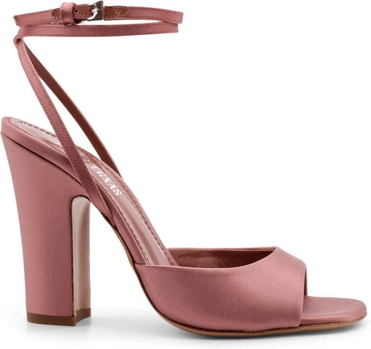 Paris Texas Satijnen Sandalen met Vierkante Neus Pink Dames