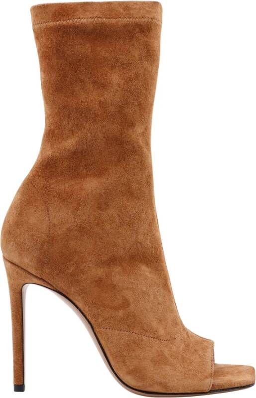 Paris Texas Suede Stiletto Enkellaarzen Brown Dames