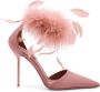 Paris Texas Veren Detail Satijnen Sandalen Stiletto Hak Pink Dames - Thumbnail 1