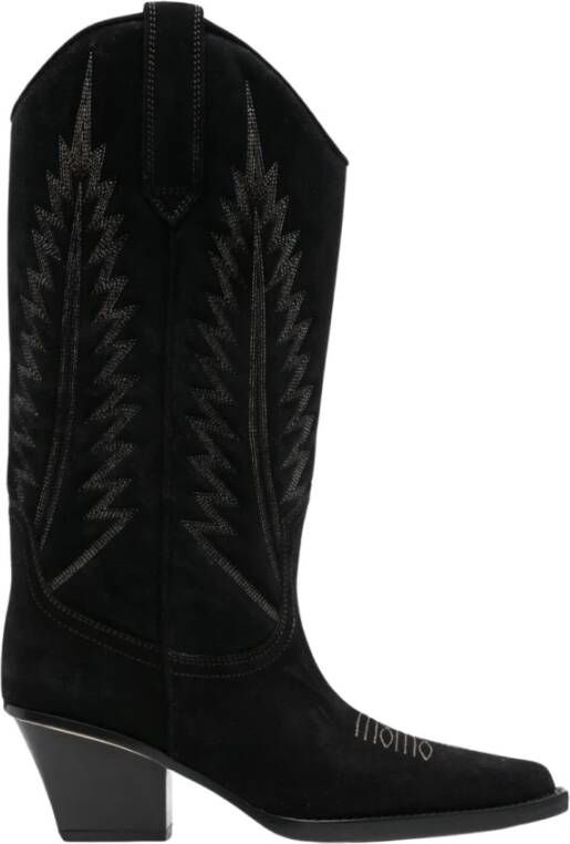 Paris Texas Zwarte Lizard-Print Leren Western Laarzen Black Dames