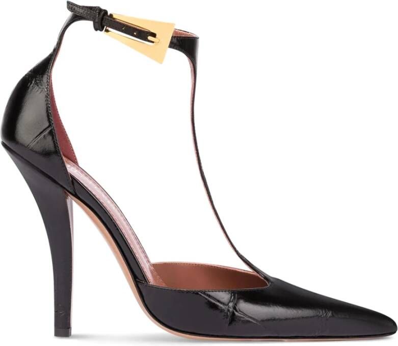 Paris Texas Zwarte T-Strap Pump met hoge hak Black Dames