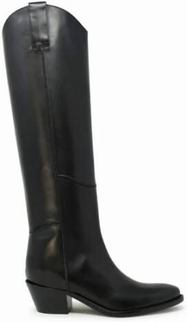 P.a.r.o.s.h. Zwarte Leren Enkellaarzen Fw24 Stijl Black Dames