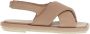 Patrizia Bonfanti Beige Leren Sandalen Zachte Kruisband Beige Dames - Thumbnail 1