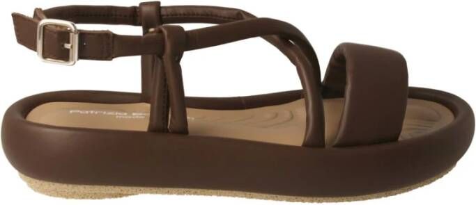 Patrizia Bonfanti Choco Leren Dames Plateau Sandaal Brown Dames