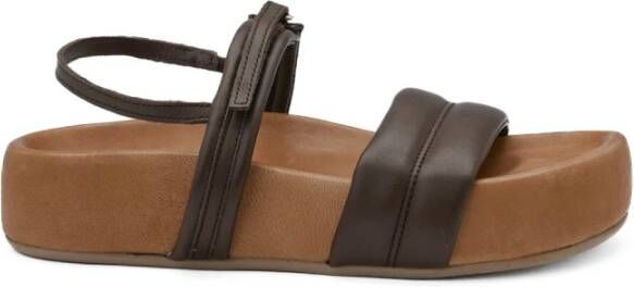 Patrizia Bonfanti Grote Leren Sandalen Lucy Stijl Brown Dames