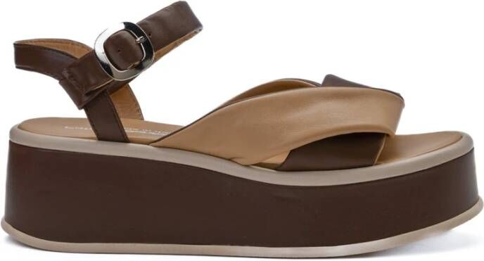 Patrizia Bonfanti Plateau Leren Sandalen Brown Dames