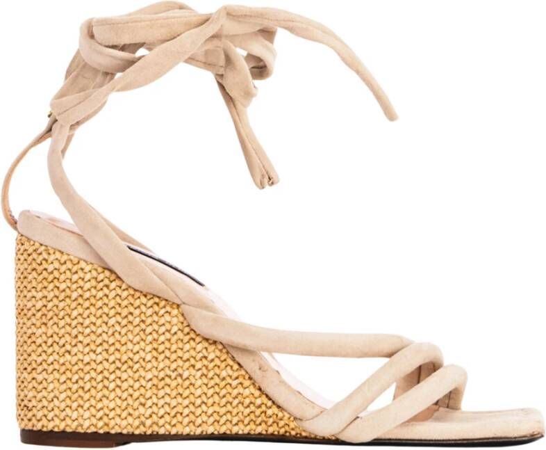 PATRIZIA PEPE Elegante zomer sleehak sandalen Beige Dames