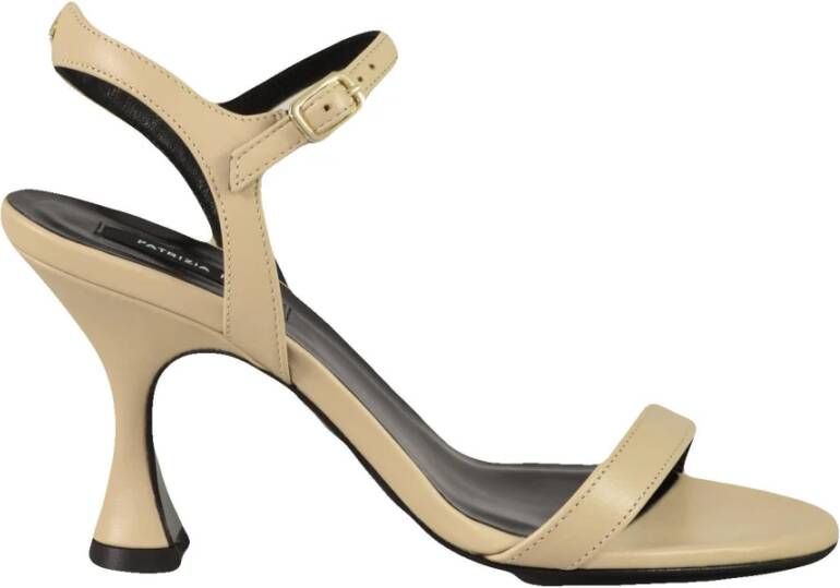 PATRIZIA PEPE Leren sandaal met leren zool Beige Dames