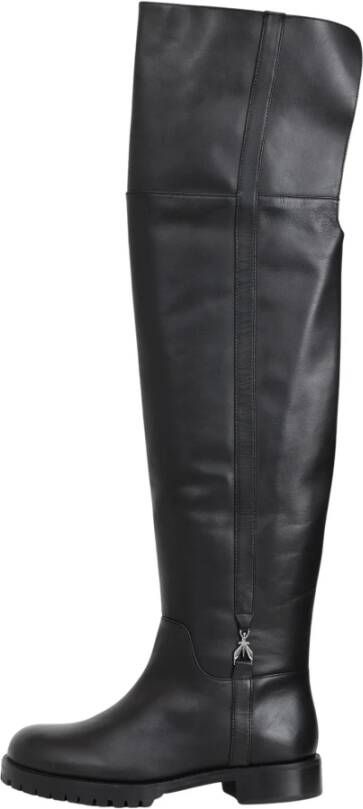 PATRIZIA PEPE Zwarte hoge laarzen trendy ritsdetail Black Dames