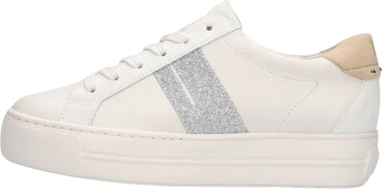 Paul Green Beige Lage Sneakers met Glitter Multicolor Dames