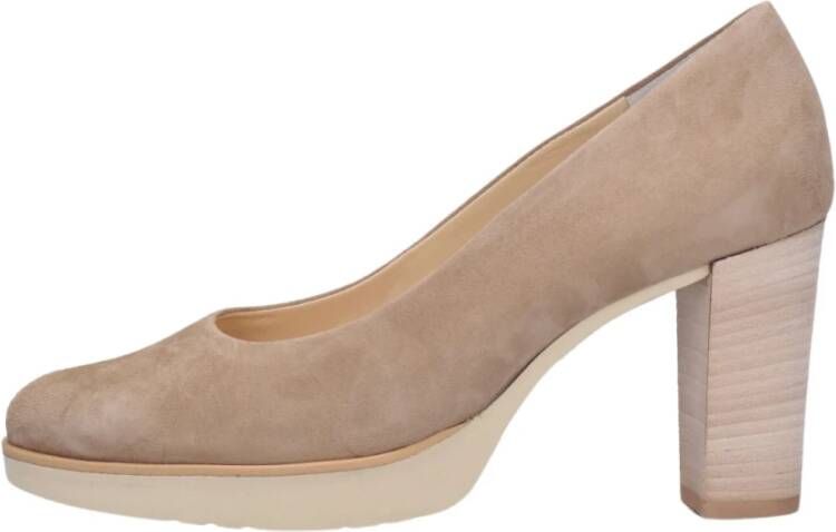 Paul Green Beige Suède Blokhak Pump Beige Dames