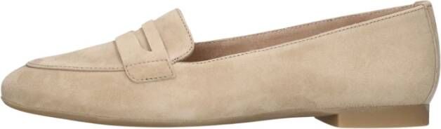 Paul Green Beige Suède Loafers met Ronde Neus Beige Dames