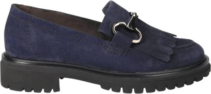 Paul Green Blauwe Suède Slipper Mocassin Dames Blue Dames