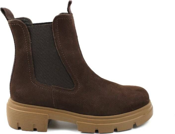 Paul Green Chelsea Boots van bruin leer Brown Dames