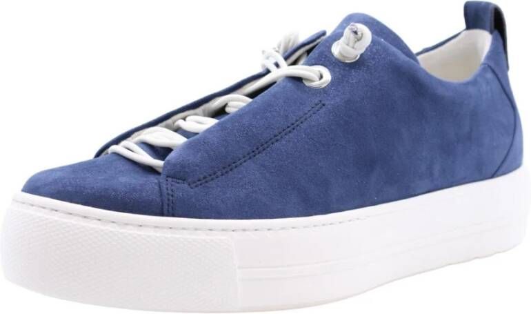 Paul Green Comfortabele Veloursleren Sportschoenen Blue Dames