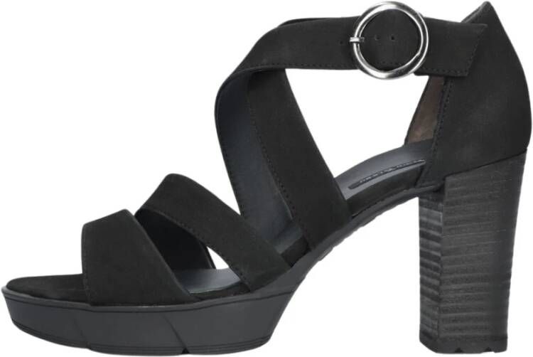 Paul Green Elegante Zwarte Sandaal met Blokhak Black Dames