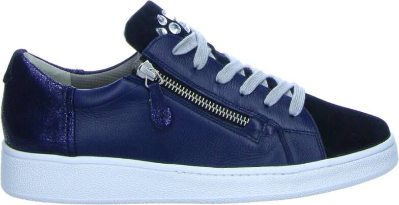 Paul Green Nubuck Veterschoenen Blue Dames