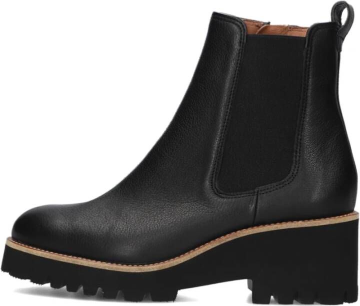 Paul Green Zwarte Chelsea Boots Dikke Zool Black Dames