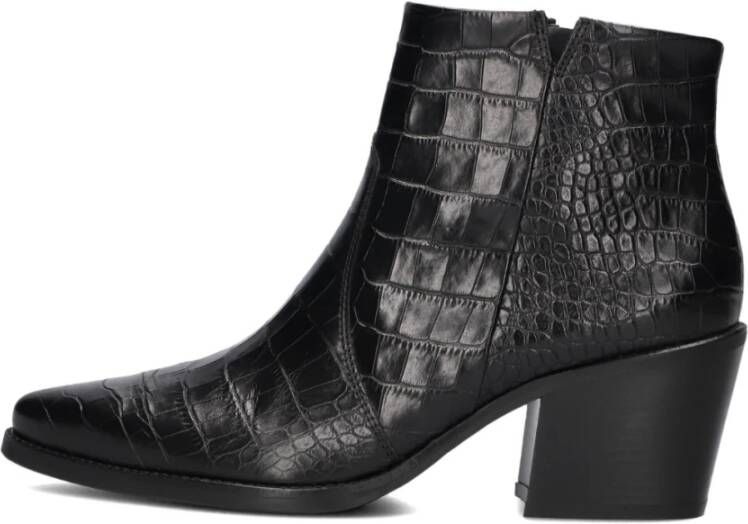 Paul Green Zwarte Leren Enkellaarzen 9780 Black Dames