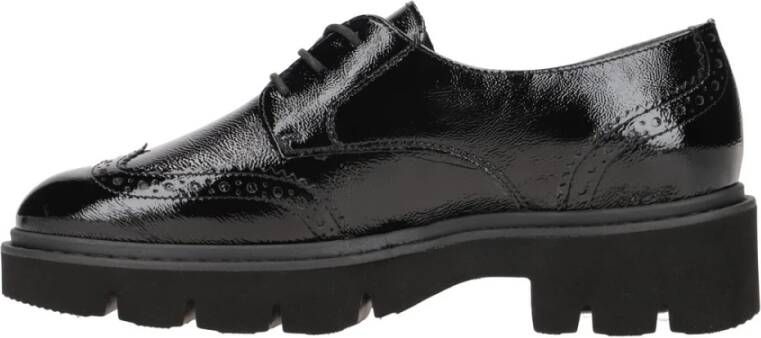 Paul Green Zwarte Leren Schoenen Black Dames