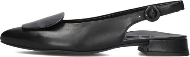 Paul Green Zwarte leren Slingbacks 6090 Black Dames