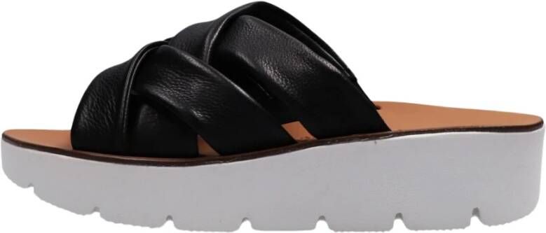 Paul Green Zwarte Plateauslippers Trendy Stijl Black Dames