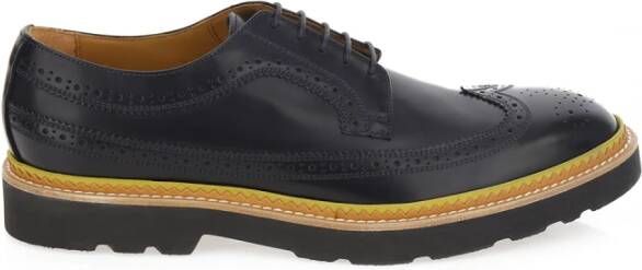 Paul Smith Blauwe Leren Count Schoenen met Rubberen Zool Blue Heren