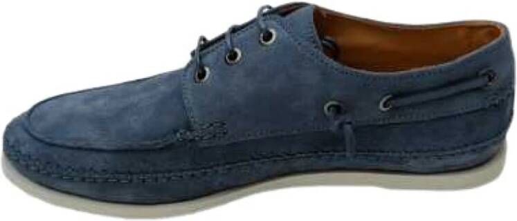 Paul Smith Blauwe Suède Derby Schoenen Hawaii Skull Blue Heren