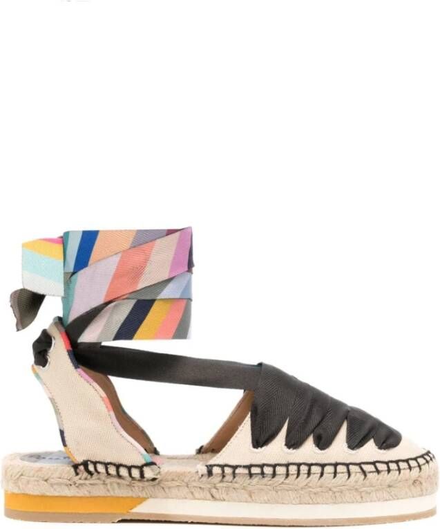 Paul Smith Canvas Streep Print Platte Schoenen Multicolor Dames