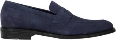 Paul Smith Marineblauwe Suède Loafers Klassiek Ontwerp Blue Heren