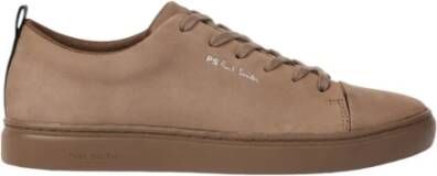 Paul Smith Nubuck Leren Sneakers met Sports Stripe Beige Heren