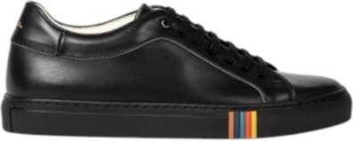 Paul Smith Premium leren sneakers met grijze piping Black Heren