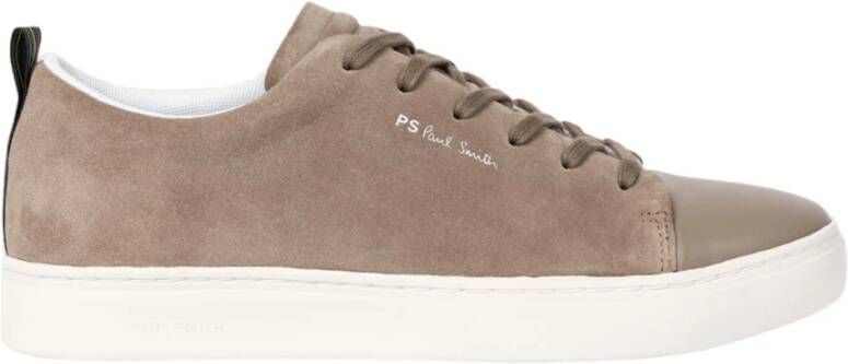 Paul Smith Taupe Suede Trainers met Sports Stripe Beige Heren