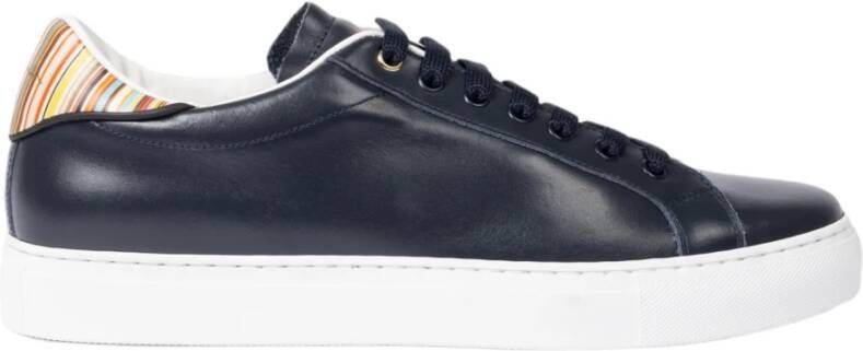 Paul Smith Witte Leren Sneakers met Streep Panelen Blue Heren