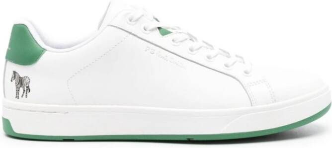 Paul Smith Witte Sneakers met Limoengroene Accenten White Heren