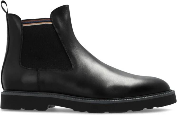 Paul Smith Zwarte platte schoenen met streepdetail Black Heren