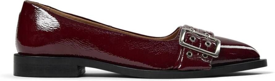 Pavement Bordeaux Patent Ballerina Schoenen Red Dames