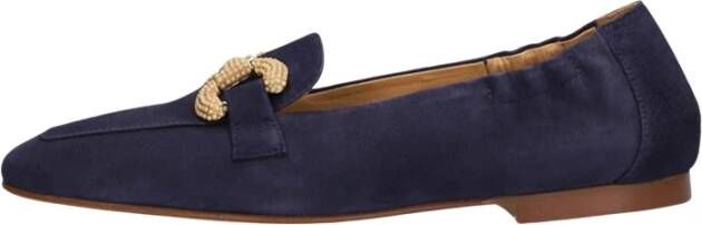 Pedro Miralles Blauwe Suède Loafers met Horsbit Detail Blue Dames