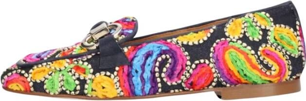 Pedro Miralles Kleurrijke Loafer met Velvet Accenten Multicolor Dames