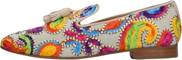 Pedro Miralles Kleurrijke Loafer met Velvet Accenten Multicolor Dames