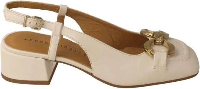 Pedro Miralles Witte Leren Pumps met Gouden Accent White Dames